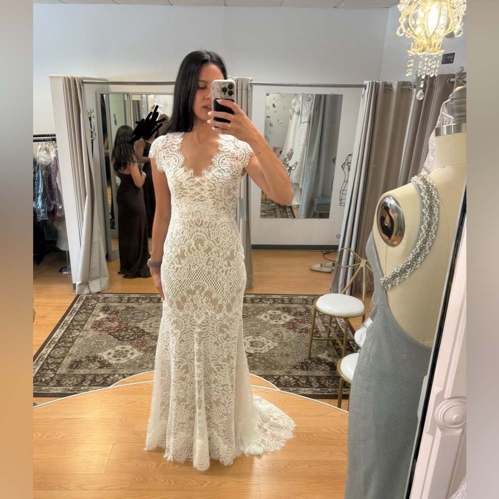 Wtoo by Watters Philomene Lace Cap-Sleeve Wedding Gown from Anthropologie